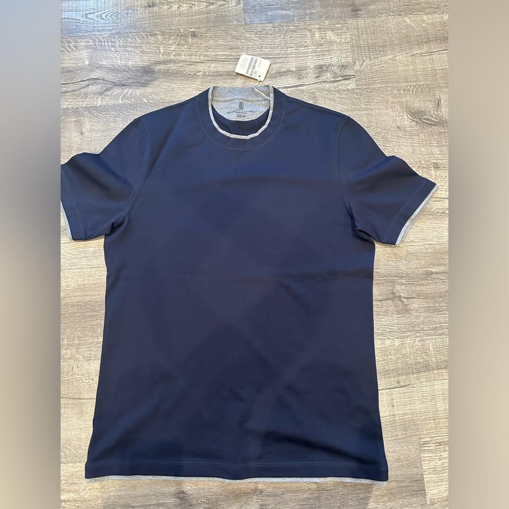 Brunello Cucinelli Navy mens t shirt